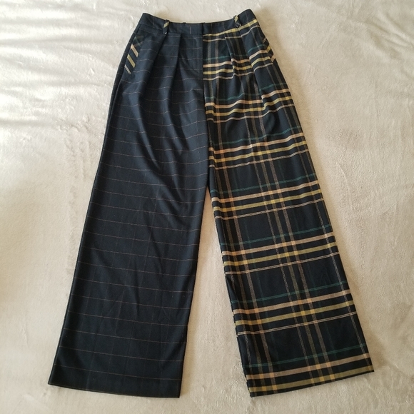 Topshop Sammy Mixed Check Wide Leg Pant - Picture 2 of 11